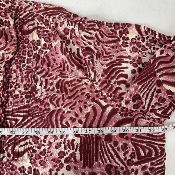 Ulla Poken Long Sleeve Button Front Shirt Animal Print Size 28 - Picture 8 of 8